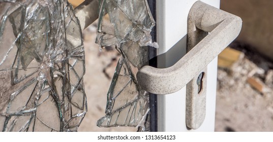 Broken Door After Burglary