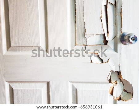 Broken door when the man forgot the key