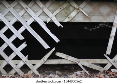 A Broken Down Fence Under A Deck At An Abandoned 50's Diner