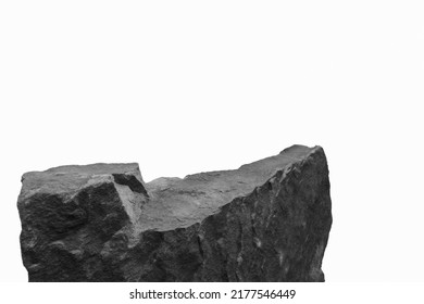 A Broken Edge of a Chunk of Rock, Showing a Weathered Top Section for a Product Display with Natural Indents to the Ancient Stone.