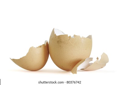 Broken Egg Isolated In White