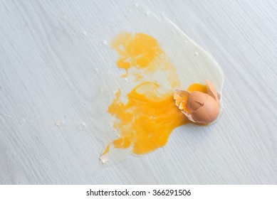 Broken Egg On Floor.