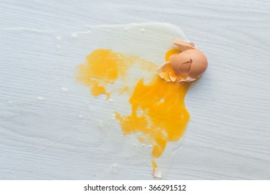 Broken Egg On Floor.