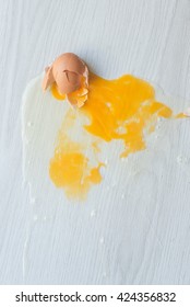 Broken Egg On Floor.