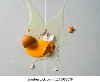 A broken egg on a tiled floor. - Powered by Shutterstock