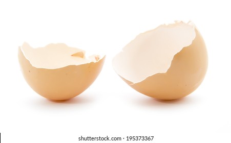 Broken Egg Shell Isolated On White Background