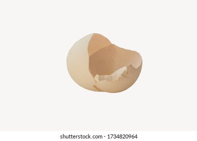 Broken Eggshell on the white background