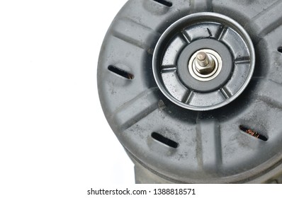 Broken Electric Fan Motor For Car Air Conditioner System On White Background