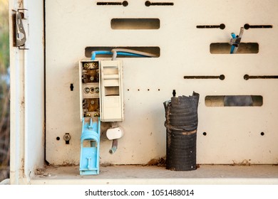 broken electrical junction box