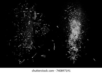 Broken Falling Glass Isolated