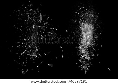 Broken Falling Glass isolated