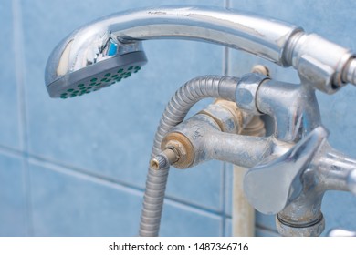 Broken Faucet Shower Bathroom Stock Photo 1487346716 | Shutterstock