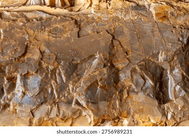 Broken flintstone concretion background texture.