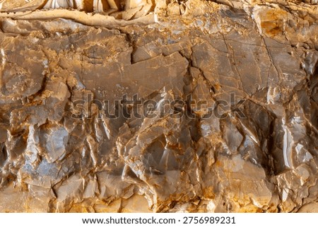 Broken flintstone concretion background texture.