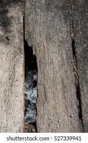 Broken Foot Bridge Close To The Giessenbachklamm In Bavaria, Germany