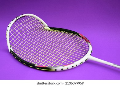 Broken frame racket of badminton sport, soft and selective focus. concept for badminton sports lovers around the world.