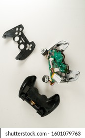 Broken Gamepad Joystick On White Backrgound