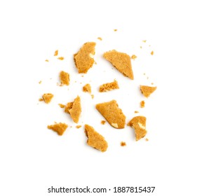 Broken Ginger Snap Isolated. Crumbled Rectangular Ginger Nut, Biscuit Square Cookies Crumbles and Pieces - Shutterstock ID 1887815437