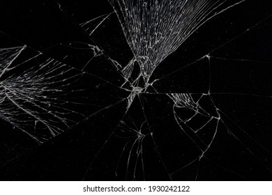 broken glass dark background texture, Cracked touch screen phone.