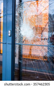 Broken Glass Front Door Outside