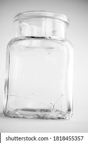 Broken Glass Jar On A Light Background