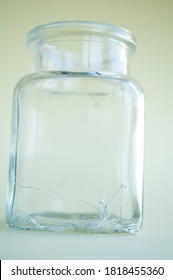 Broken Glass Jar On A Light Background