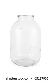 Broken Glass Jar On A White Background