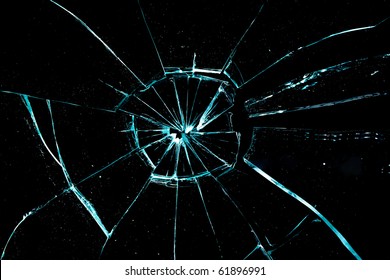 Broken Glass On A Black Background