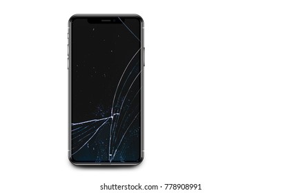 Broken glass on black background ,texture backdrop object design