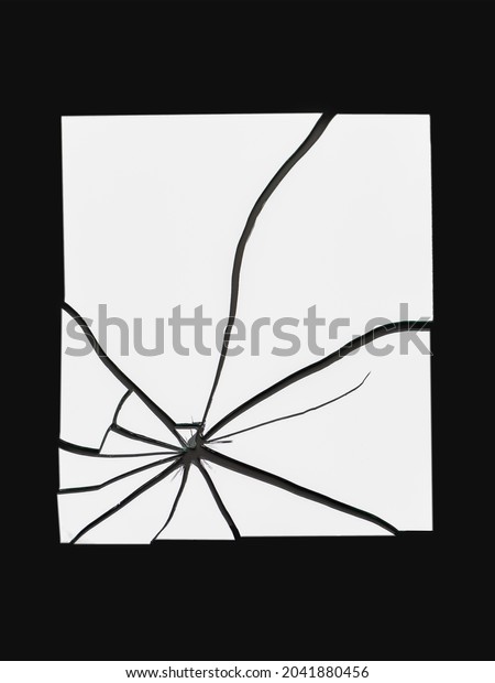 Broken\
glass on a black background. Vertical photo of broken glass.\
Fractured mirror mosaic. Mirror with many large cracks. White\
fractured glass. Broken mirror with no\
reflection.