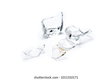 Broken Glass On White Background.