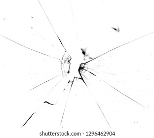 Broken Glass On White Background Texture Stock Photo 1296462904 ...