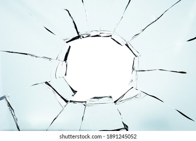 Zerbrochenes Glas auf weißem Hintergrund, Design des Objektes mit FotohHi-Auflösung, Textur-Hintergrund