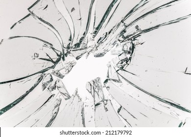 Broken Glass On White Background