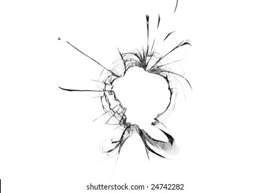 Broken Glass On White Background