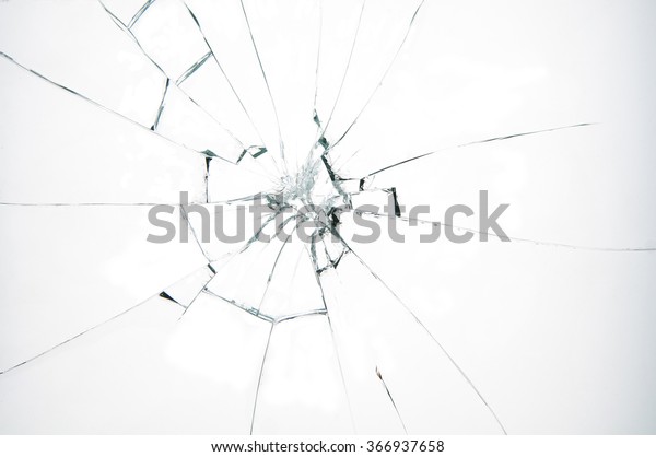 Broken glass on white background , texture backdrop\
object design 