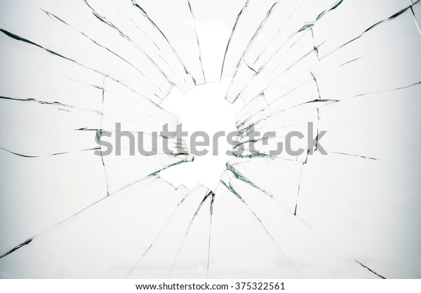 Broken glass on white background , texture backdrop\
object design 