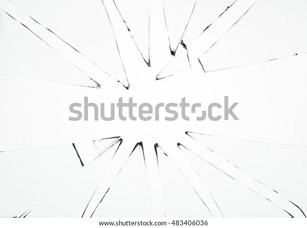 Broken glass on white background, texture backdrop\
object design 
