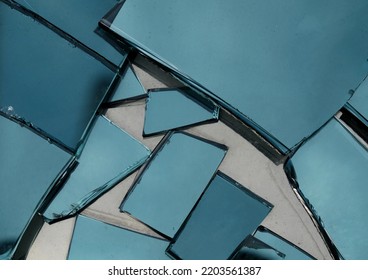 Broken Glass Panes In A Recycling Container