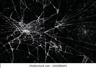 Broken Glass Texture. Abstract Of Cracked Screen Smartphone From Shock.