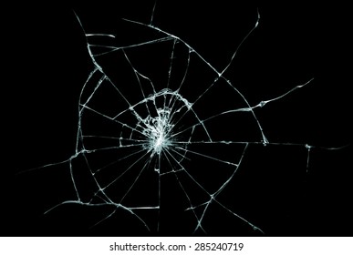 Broken Glass Texture. Isolated Realistic Cracked Glass Effect, Concept Element.