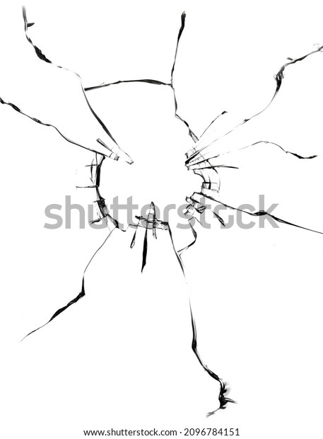 Broken glass texture on white background. Photo\
effect for design