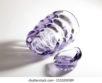 Broken Glass Vase Isolated On White Background