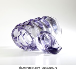 Broken Glass Vase On White Background