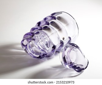 Broken Glass Vase On White Background