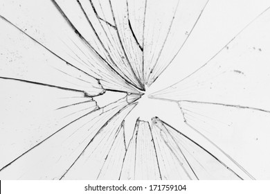 Broken Glass White Background