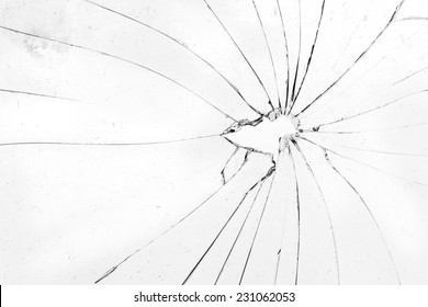 Broken Glass White Background