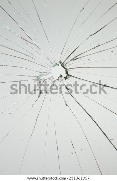 broken glass white
background
