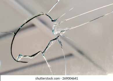 A Broken Glass Window - Broken By Ball