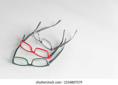 Broken Glasses For Reading With White Background